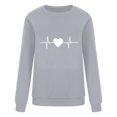 thumbnail image 3 of T-shirt de la Saint-Valentin pour Femmes 2024, Chandails à Col Rond, T-Shirts Décontractés avec Cœur, T-Shirts Graphiques Amples à Manches Longues, Chandails à Enfiler, Hauts Mode pour les Fêtes, T-Shirt, 3 of 3