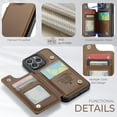 thumbnail image 3 of Dteck for iPhone 16 Pro Max Case with Card Holder, PU Leather Wallet Case for Women Men with RFID Blocking Card Slot Magnetic Closure Shockproof Protective Phone Cover for iPhone 16 Pro Max,Brown, 3 of 9