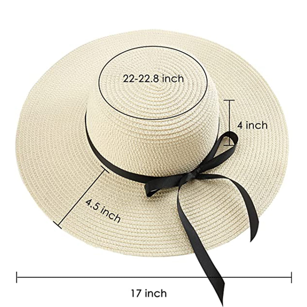 Large Brim Sunscreen Sun Hat Women Bohemian Beach Hat Breathable Sunshade Straw  Hat Fisherman Hat,Black 