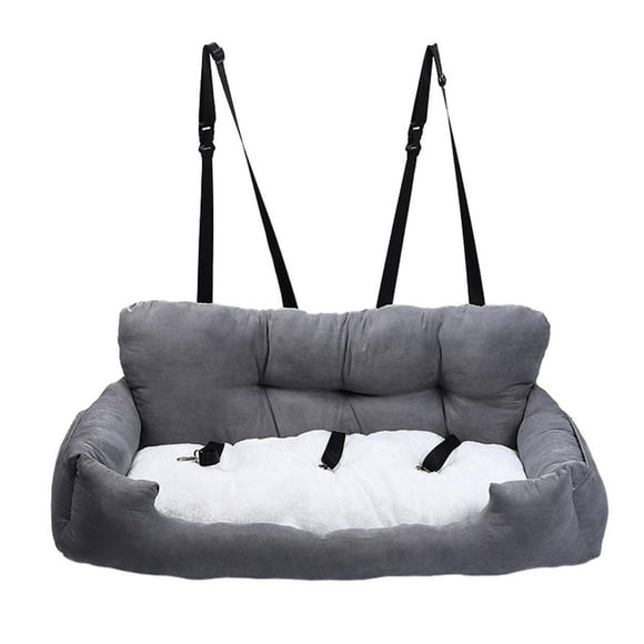 Asiento de coche para perros, asiento elevador de viaje para mascotas con cojín grueso, cómoda cama de viaje para perros, antideslizante, lavable,