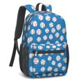thumbnail image 2 of Baseballs Only Blue Pattern 17" School Backpacks for Teens,Waterproof Oxford Fabric,S-Shape Padded Straps for School,Travel,Hiking,Camping, 2 of 6