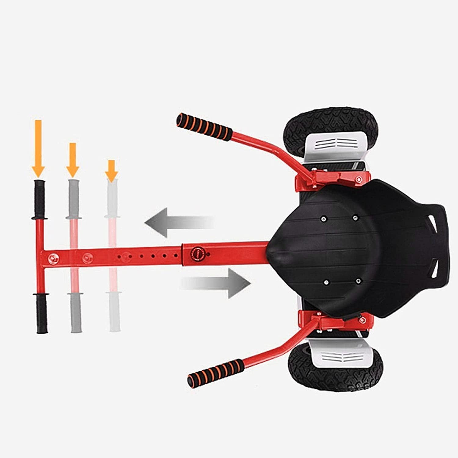 HoverTech 1 Go Cart Adjustable Seat Attachment for 6.5" Hover-Board Buggy - Red