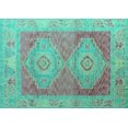 thumbnail image 1 of Ahgly Company Indoor Rectangle Oriental Turquoise Blue Modern Area Rugs, 8' x 12', 1 of 4