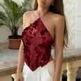 thumbnail image 7 of Erwazi Women's Sequin Halter Cami Backless Tie Closure Cropped Night Fall Trendy Party Tank Top, 7 of 7