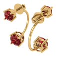 thumbnail image 2 of 3 ct Screw-Back Stud Earrings for Women | 6.5mm Round Cut Natural Garnet | 14K Yellow Gold, 2 of 5