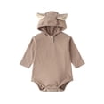 thumbnail image 2 of Mgmyaa Baby Boys Girls Hooded Romper with Cute Rabbit Ears Long Sleeve Winter Warm Jumpsuit Outfit for 3-24 Months, 2 of 8