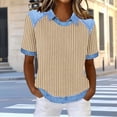 thumbnail image 2 of Levmjia Womens Tops Casual T Shirt Short Sleeve Blouse Solid Color Polyester Round Neck Loose Fit Comfortable Spring Summer Fashion Lapel Tee, 2 of 5