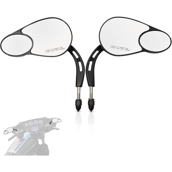 Split Vision Rearview Mirrors for Harley 1982-2025 Most Models Black