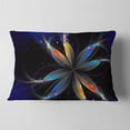 thumbnail image 2 of Designart Abstract Fractal Flower on Black - Floral Throw Pillow - 12x20, 2 of 5
