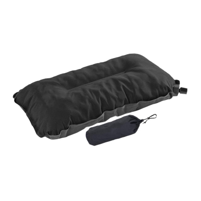Almohada inflable para acampar, almohada de aire para viajes, cojín lumbar, portátil y multiusos. Negro