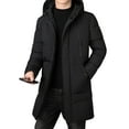 thumbnail image 2 of Gomelly Mens Coat Long Sleeve Outwear Casual Winter Warm Jacket Men's Business Overcoats Puffer Black L, 2 of 4
