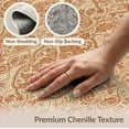 thumbnail image 6 of ODIKA 3'x5' Orange Botanical Petal Border Decorative Symmetrical Traditional Washable Throw Rug None Stain Resistant, Low Profile, Non-Slip for Entryway, Kitchen, Mudroom, 6 of 7