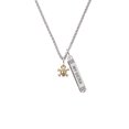 thumbnail image 2 of Delight Jewelry Goldtone Mini Skull & Bones with Crystals Silvertone Always My Sister Bar Charm Necklace, 23", 2 of 4