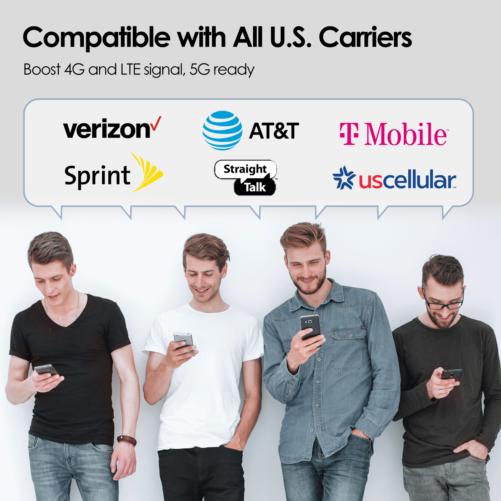 Lintratek Cell Phone Signal Booster for Home, Cell Phone Booster for All U.S. Carriers, Band 2/4/5/12/17 Cell Booster up to 5,500 Sq ft, Boost 3G 4G LTE 5G Voice & Data  | FCC Approved