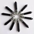 thumbnail image 2 of K-KED Wholesale 10pcs Natural Stone Black Agate Hexagonal Pillar Pendants 12x50mm DIY, 2 of 8