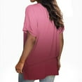 thumbnail image 2 of Womens Blouses Shirts Fashion Loose Gradient V Neck Short Sleeve Womens Clothes,,2XL, 2 of 5
