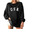 thumbnail image 5 of Kayannuo Womens Tops Long Sleeve Shirts Fall Women Tops Casual Long Sleeve Letter Printing Sweatshirt Pullover Shirts Blouse Black, 5 of 8