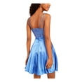thumbnail image 2 of City Studio Womens Juniors V-Neck Mini Fit & Flare Dress Blue 3, 2 of 4