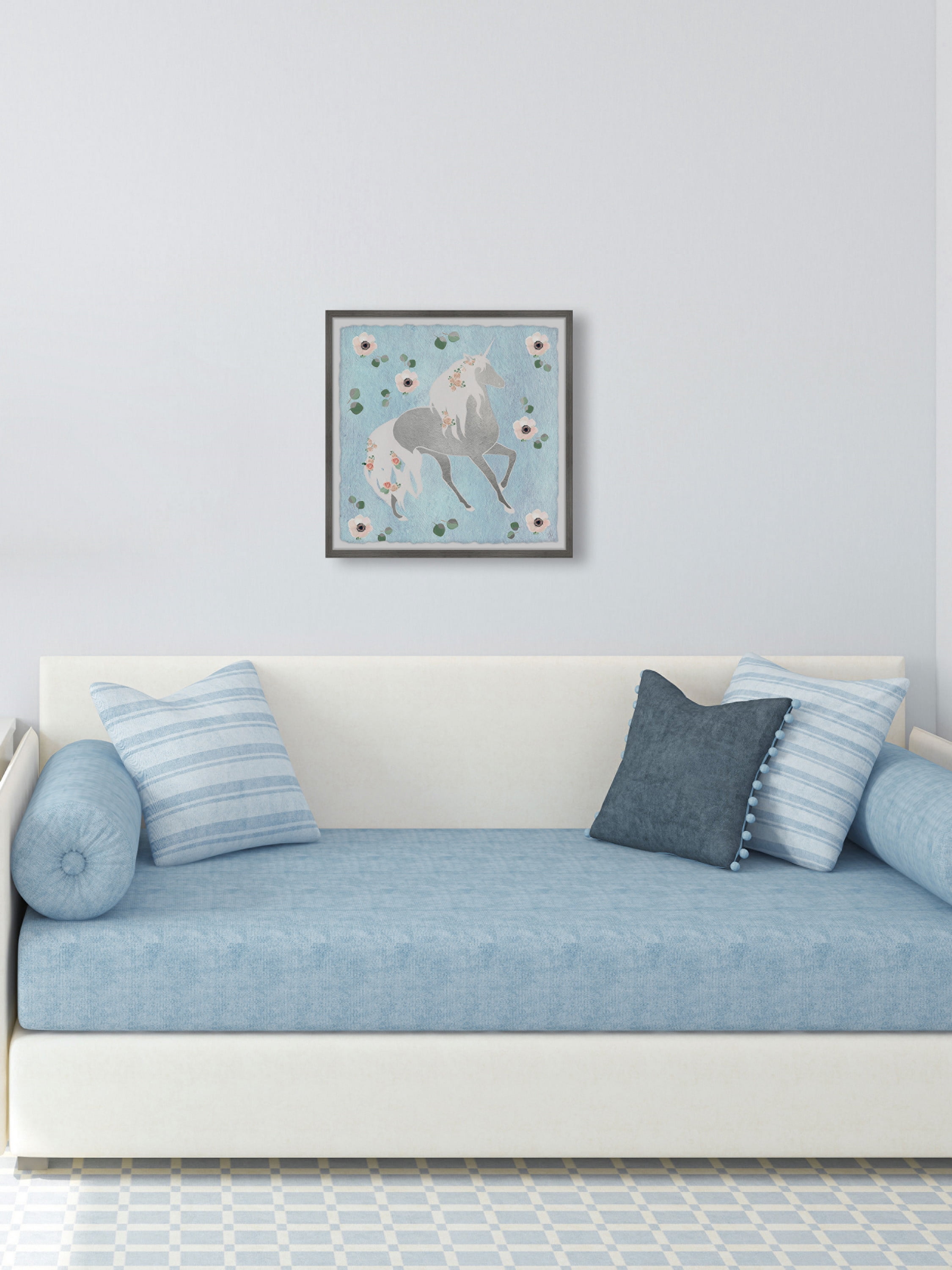 Marmont Hill Floral Unicorn Shadow Framed Wall Art