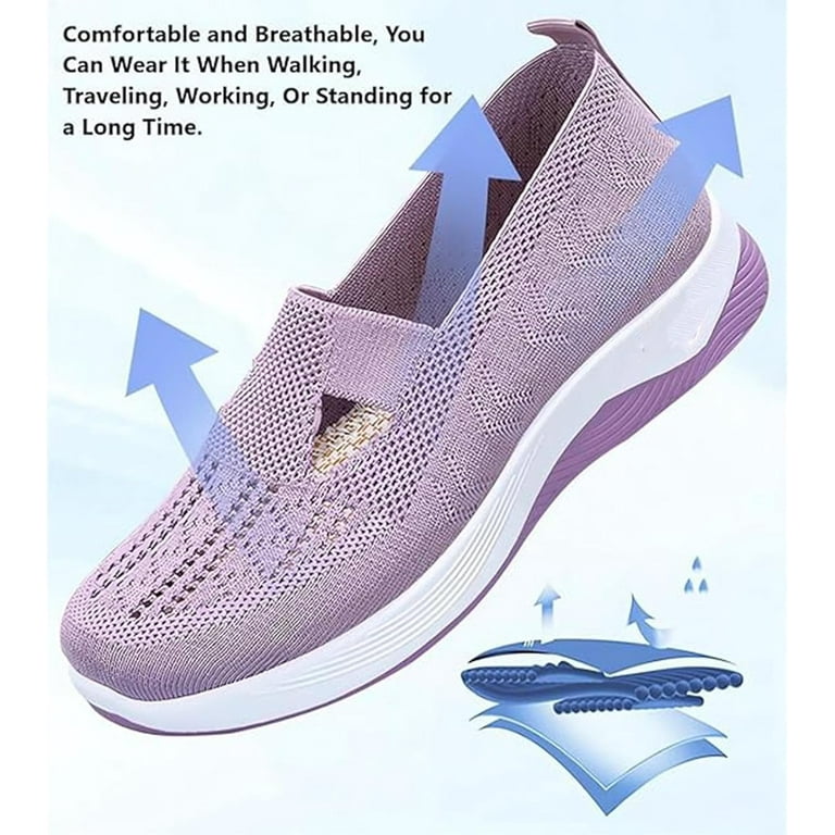 HeaCare Women's Woven Orthopedic Breathable Soft Shoes, Memory