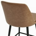 thumbnail image 6 of CHITA 27 inch Counter Height Swivel Bar Stools Low Back Set of 3, Metal Base, Faux Leather in Saddle Brown, 6 of 9