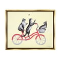thumbnail image 3 of Stupell Industries Playful Cats Riding Red Bicycle Buzzing Bee Graphic Art Metallic Gold Floating Framed Canvas Print Wall Art, Design by Amelie Legault, 3 of 5