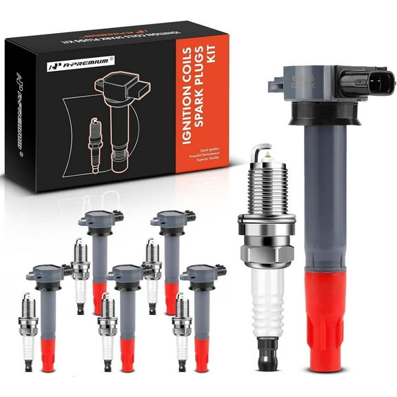A-Premium Set of 6 Ignition Coil Pack and Iridium Spark Plugs Compatible with Mitsubishi Outlander 2007-2013 3.0L, Replace# 1832A025