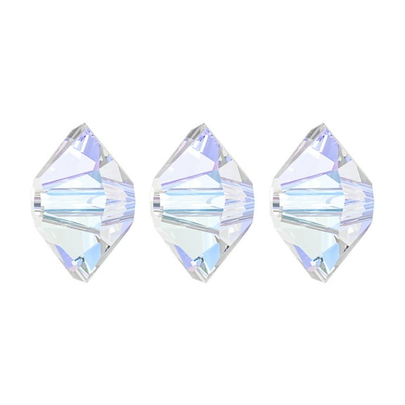 40 Pieces (3x5mm) Crystal AB | Preciosa Crystal Glass Faceted Round Spacer Beads