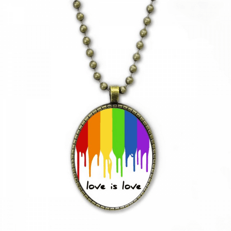 love is love lgbt rainbow color necklace vintage chain bead pendant jewelry collection