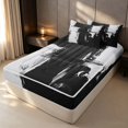 thumbnail image 3 of Erosebridal Aesthetic Minimalist Zipper Full Size Comforter Sets with Fitted Sheet and 2 Pillowcases, Black Gray Zipper Bedding Set, Reversible, 3 of 7