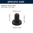 thumbnail image 3 of Uxcell 16 Pieces Black Rubber Stopper, 3.3mm Plug Holes for 3mm/0.12" Hole, 3 of 6