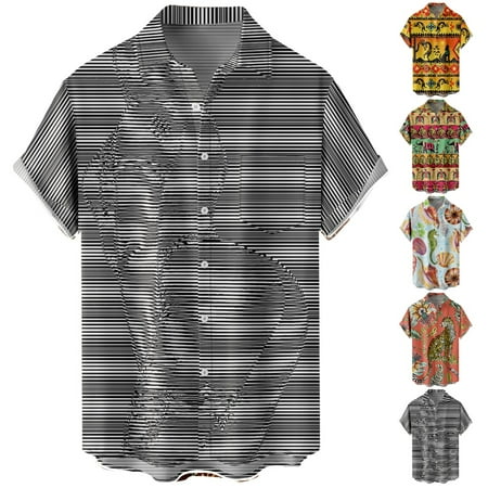 

Big & Tall Men Collared T-Shirts Tropical Summer Tops for Men Women