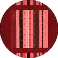 thumbnail image 1 of Ahgly Company Indoor Round Abstract Red Contemporary Area Rugs, 3' Round, 1 of 4