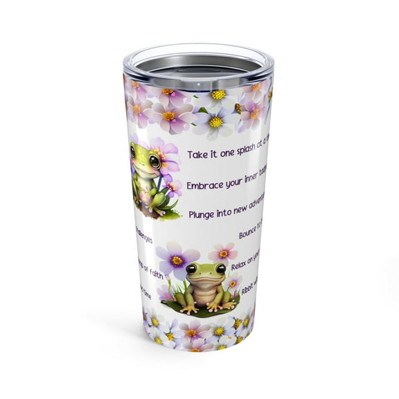 Frog Wisdom 20 oz Stainless Steel Tumbler Double-Wall Insulated with Spill Resistant Lid