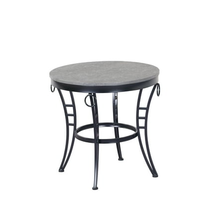Emerald Cathedral - Emerald Home Emmerson Cathedral Gray and Black End Table with Round Table Top And Metal Legs