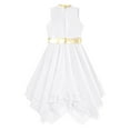 thumbnail image 6 of Kaerm Kids Girls Praise Lyrical Dance Dress Sleeveless Liturgical Worship Church Dress Celebration Costume White 10, 6 of 7