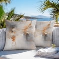 thumbnail image 4 of Abstract Oil Painting Outdoor Pillow Covers Pack of 2 Beige Grey Gradient Watercolor Modern Art Waterproof Throw Pillow Covers Decorative Cushion Cases for Patio Garden Tent Balcony Couch 18x18 inch, 4 of 8