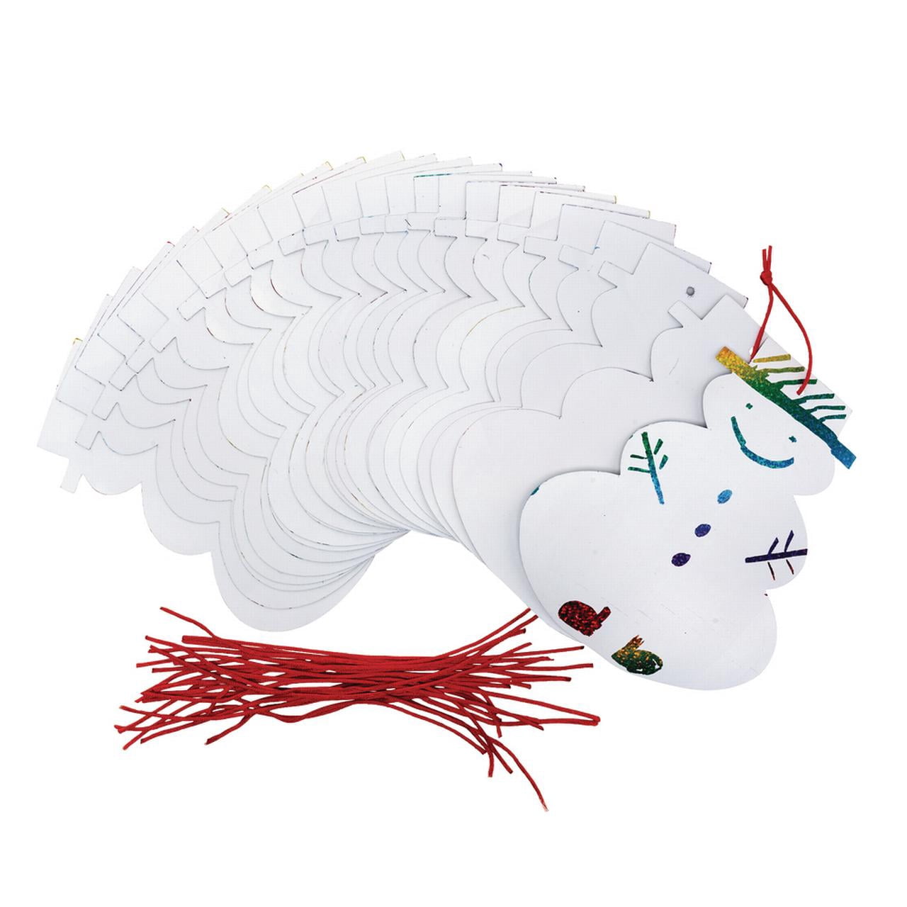 Colorations Scratch Art Snowman Ornaments - Set of 20 (Item # SDSNOMAN)
