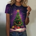 thumbnail image 2 of UngA Womens Christmas Shirts Crew Neck Merry Christmas Graphic Tees Funny Holiday Xmas Tee Winter Gift Tops Christmas T-Shirts for Women Purple,XXL, 2 of 6