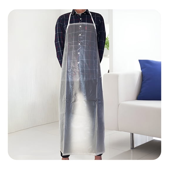 TELOLY Waterproof Transparent Clear Plastic Apron Kitchen Restaurant Housework Accessories Clear Plastic
