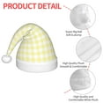 thumbnail image 6 of Cauagu Lemon Yellow Checkboard Pattern Christmas Hat for Kids,Xmas Holiday Hat Santa Hat for Boys & Girls Festive Headwear Accessories for Christmas/New Year/Holiday, 6 of 6