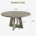 thumbnail image 4 of EDTara 47-Inch Round Large Dining Table, Wooden Kitchen Table Set for 4 to 6, Farmhouse Dinner Table with Wooden Top and Legs for Home Dining Room or Living Room - Grey(Only Table), 4 of 8