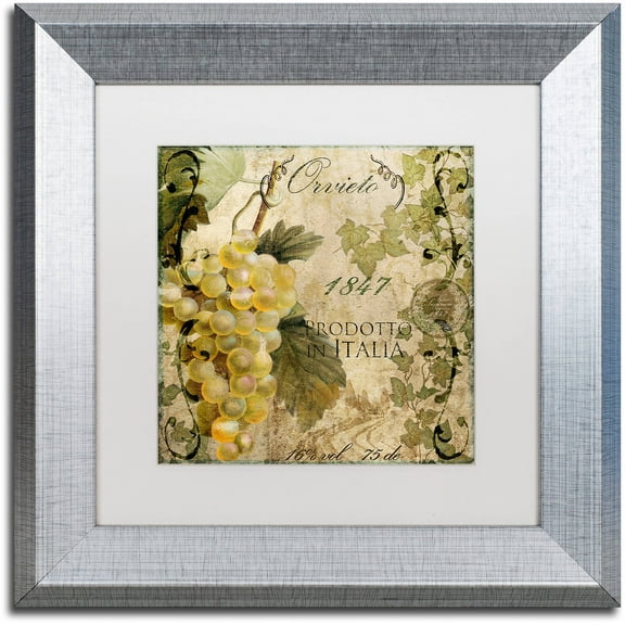 Trademark Fine Art "Vino Italiano IV" Canvas Art by Color Bakery White Matte, Silver Frame
