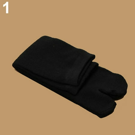 

Grofry Women Socks 1 Pair Unisex Japanese Kimono Flip Flop Sandal Split Toe Tabi Ninja Geta Socks Black