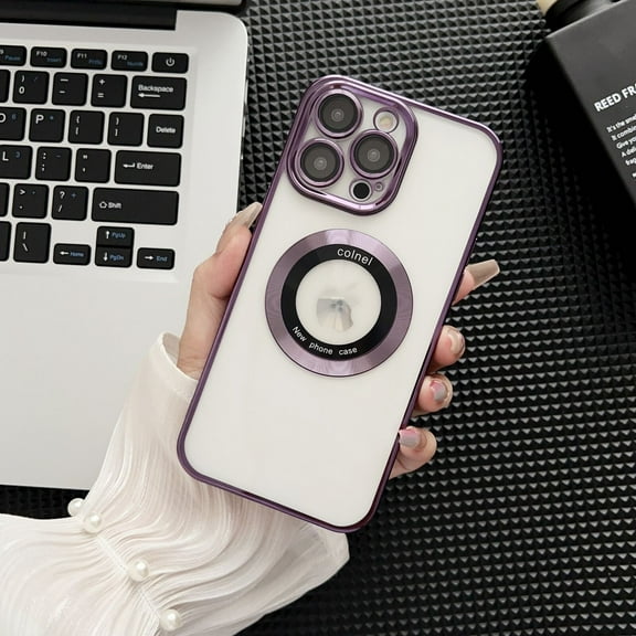 For Apple iPhone 15 ProMax Plating TPU Magsafe Magnetic Clear Shockproof Case Cover