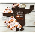 thumbnail image 2 of Thanksgiving Baby Outfits Newborn Kids Baby Boy Girl Letters Print Bodysuit Rompers +Turkey Pants Headband Clothes 4PCS Outfit Set, 2 of 9