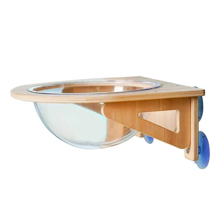 Cat Window Perch, Semi-Space Capsule, Heavy Duty Suction Cups Cat Window Hammock with Solid Wood Frame for Sunbathing, and Overlooking