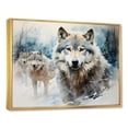 thumbnail image 2 of Designart "Snow Wolves Winter's Majestic Residents I" Animals Framed Wall Art - Modern Farmhouse Grey Wolf Entryway Framed Wall Art Print, 2 of 6
