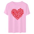 thumbnail image 6 of VKOYWKM T Shirts for Women Valentines Day Shirts Cute Heart Print Short Sleeve T-Shirts Valentine Tops Holiday Crew Neck Valentines Day Heart Shirts, 6 of 7