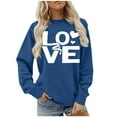 thumbnail image 1 of Ounisa Womens Valentines Sweatshirt Love Heart Graphic Print Pullover Casual Long Sleeve Valentine's Blouse Top, 1 of 5